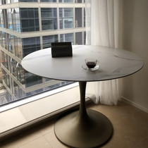 Italian rock board negotiation table round table modern simple round negotiation table exhibition hall reception round dining table and chair combination table