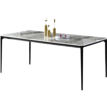 Italian light rock board dining table and chair combination modern simple household small apartment light luxury rectangular gray dining table