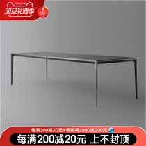 Italian Delifeng Rock Plate Dining Table Simple Modern Home Designer Rectangular Aluminum Alloy Dining Table Minimal Dining Table