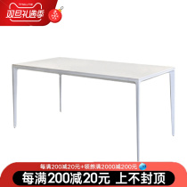 Delifeng Rock Plate Dining Table Italian Simple Designer Rectangular Household Aluminum Alloy Nordic Small Family Dining Table