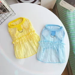 Hollow Heart-Shaped Lotus Leaf Vest Dress for Pets, Dogs and Cats, Summer Thin and Breathable Clothing for Bichon Frise and Pomeranian