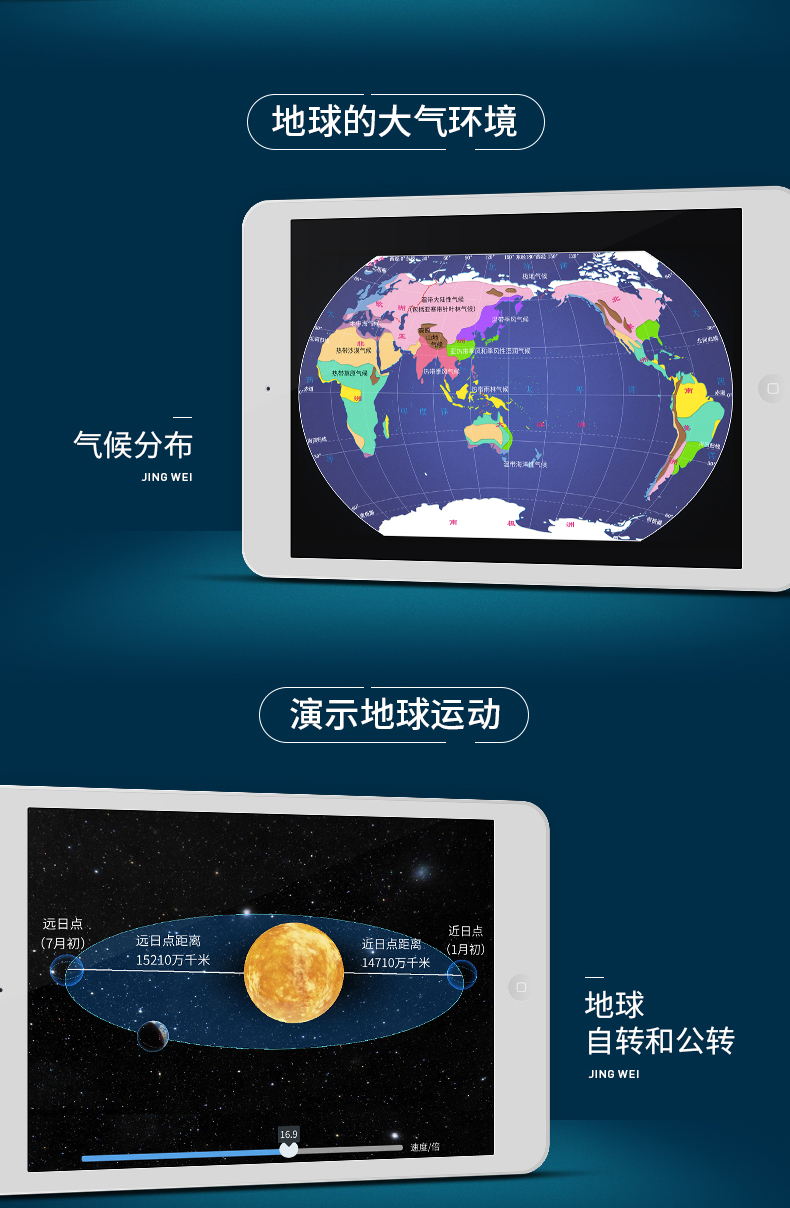 Thiên đường và Trái đất Jingwei Beidou Học sinh trung học cơ sở AR với phiên bản dạy đồ trang trí phổ thông thông minh Trung Quốc và tiếng Anh lớn 32cm nhỏ 20 cm ánh sáng trung bình ba chiều trang trí học sinh - Trang trí nội thất trang trí phòng khách nhà cấp 4