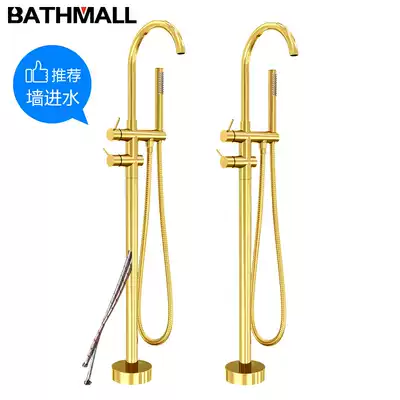 Basma pure copper gold floor bathtub faucet Elbow vertical faucet