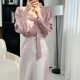 Long-sleeved shirt top high waist slimming skirt suit