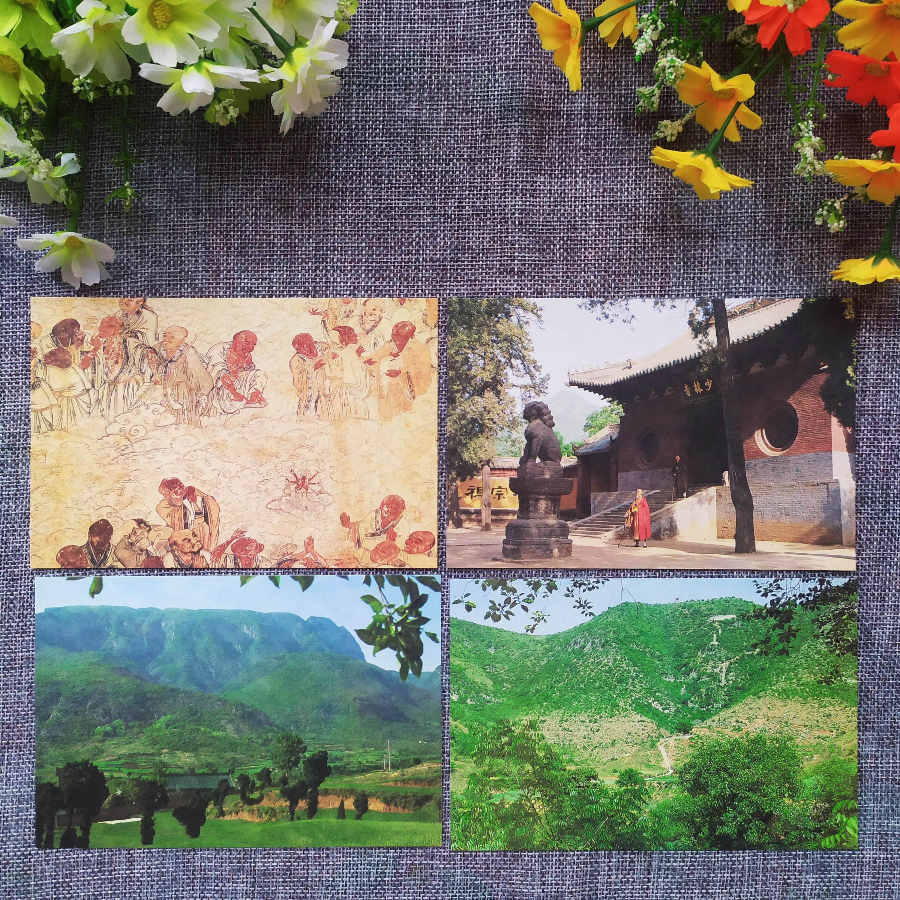 Shaolin Temple Postcards 10 sets of retro ancient names Martial Arts Collections Scenic mountain mementos Imitation Damo