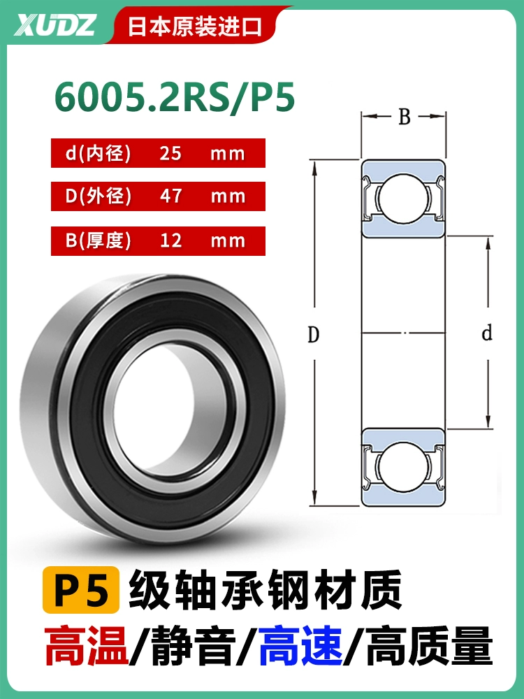 bạc đạn 6202 Vòng bi nhập khẩu XUDZ Nhật Bản Động cơ Daquan 6000 tốc độ cao 6001 6002 6003 6004 6005 6006 bạc đạn 608 