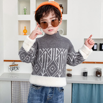 Boys sweater autumn winter 2020 new foreign style childrens pullover color spring and autumn clothes boy knitted base shirt tide