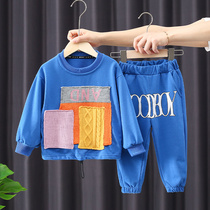 Boy Clothing Boy Autumn Clothing Suit 2021 New Ocean Gas Baby Fall Clothes Tide Children Handsome air and clothing Two sets