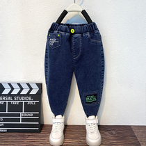 Boys jeans plus velvet padded padded baby pants autumn winter 2020 winter New Baby casual trousers