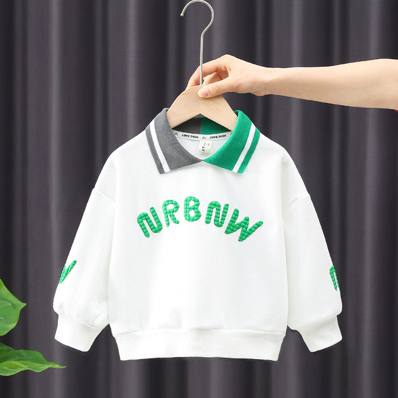Boy's spring clothing sweatshirt 2022 new foreign sends baby spring-autumn POLO shirt with children trendy clothes handsome