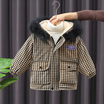 Boys coat winter wear 2020 new childrens autumn and winter models plus velvet cotton Parker clothes baby thickened cotton clothes tide