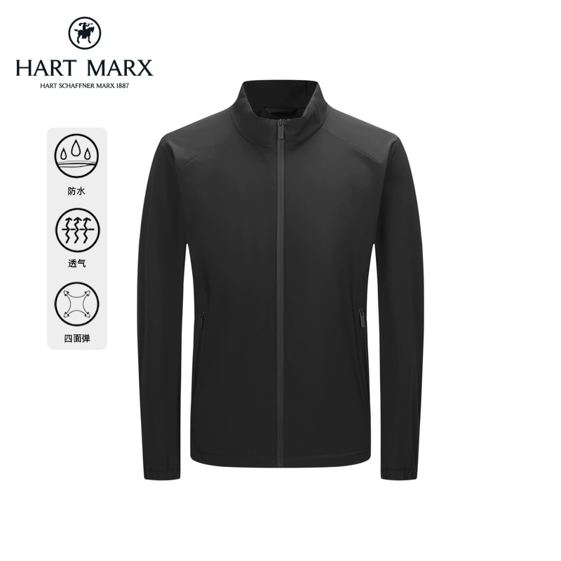 [Waterproof and Breathable] Hartmark Men's Stand-Up Collar Casual Jacket 2025 Spring Four-Way Stretch Cardigan Jacket
