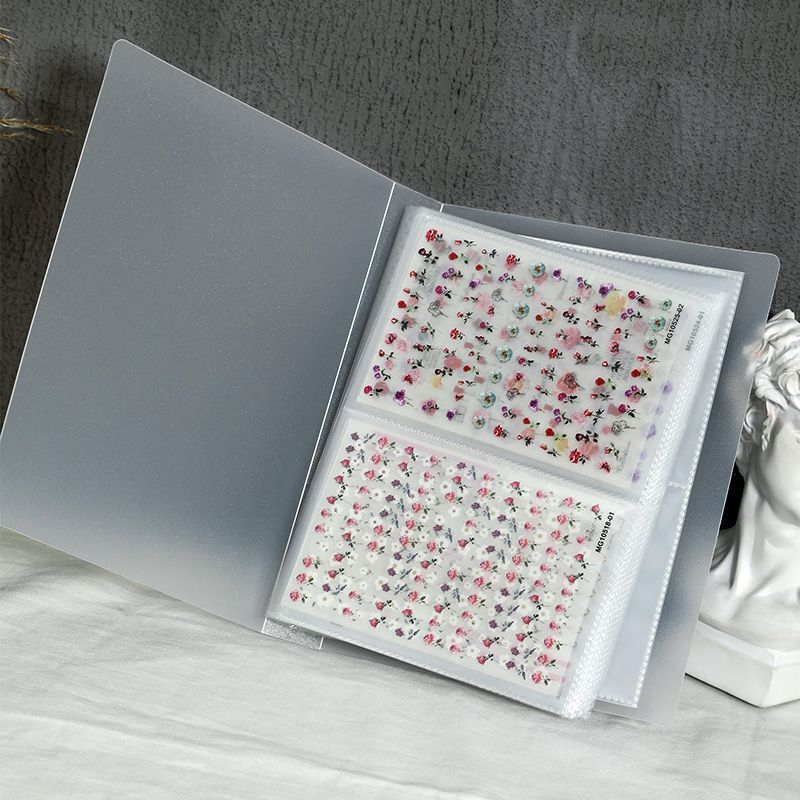 Large-Capacity Sticker Storage Book for Nail Stickers, Can Hold 80 Nail Stickers, Convenient for Organizing Popular Items, Transparent Design