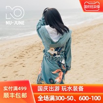 Nu-June quick-dry bathrobe for men and women warm pajamas beach swimming diving nightgown travel Cape