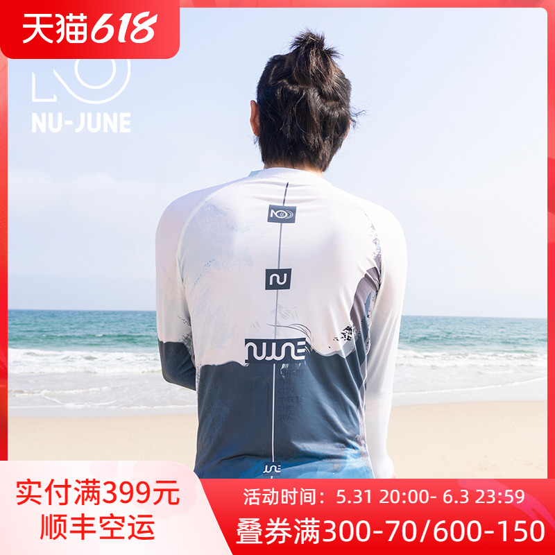 Nu-June split swimsuit men's set couple sunscreen diving suit surf snorkeling long sleeves full body soaking hot spring