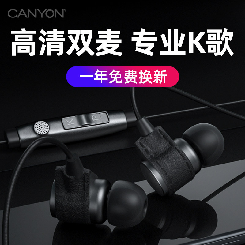 Professional Double Microphone Applicable to the popular k song headphone Recording Private Belt Noise-reducing Singing Cable Phone Record Song-Taobao