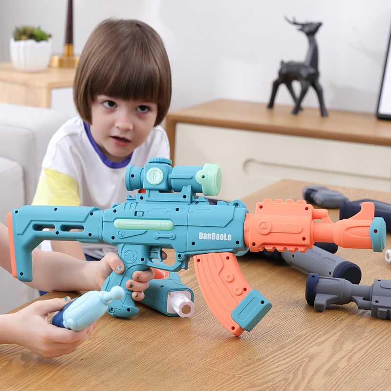 Children's toy gun egg Baole variety magnetic assembly gun diy simulation electric electronic splicing baby boy