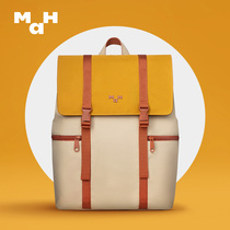 MAH Niche Design Junior High School Student Bag Lady Brief Pure Color Double Shoulder Bag Men 14 Inch Computer Bag Travel Backpack