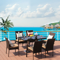 Rattan chair five-piece courtyard garden terrace outdoor table and chair leisure indoor balcony outdoor table and chair combination simple