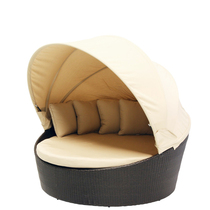 Building a dream home outdoor large round bed outdoor leisure bed courtyard balcony furniture rattan laying bed terrace sun bed