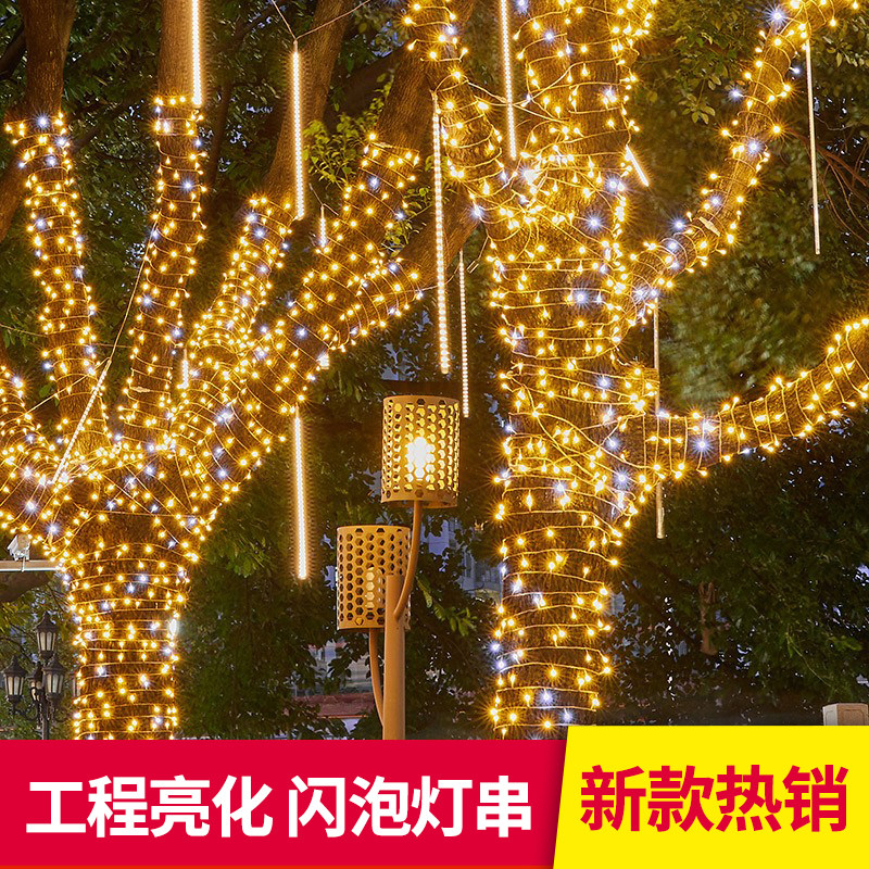 Colour Lights Flashing Lights String Full Of Stars Hanging Tree Lights Outdoor Waterproof LED Trees Decorative Lights Bright Engineering Star Lights