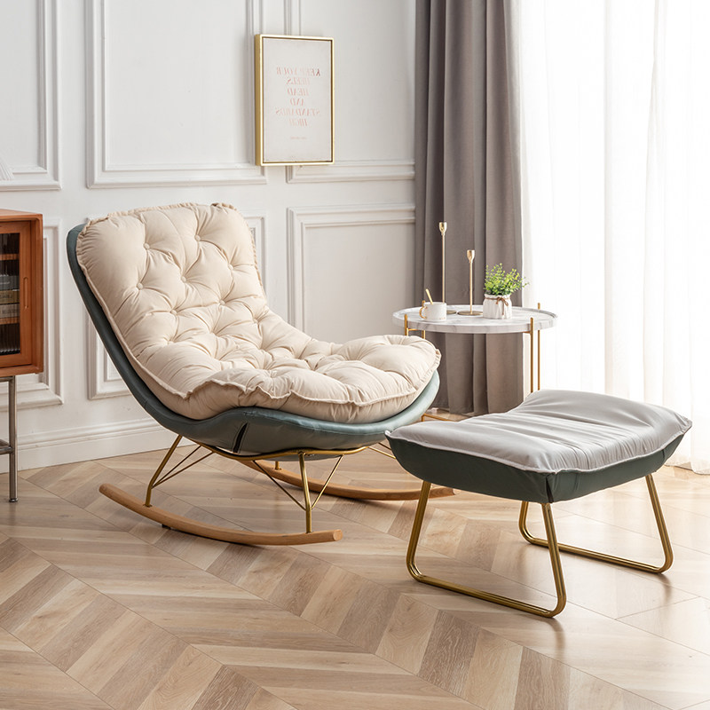 Living room light and luxurious rocking chair small family style net red casual chair Nordic single sofa sunbeds sun slob chair rocking chair
