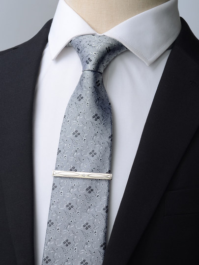 Silver-Gray Silk Tie for Men, Formal Business Attire, Mulberry Silk, High-End Suit, Premium Hand-Tied, Luxury Gift Box, Light Luxury