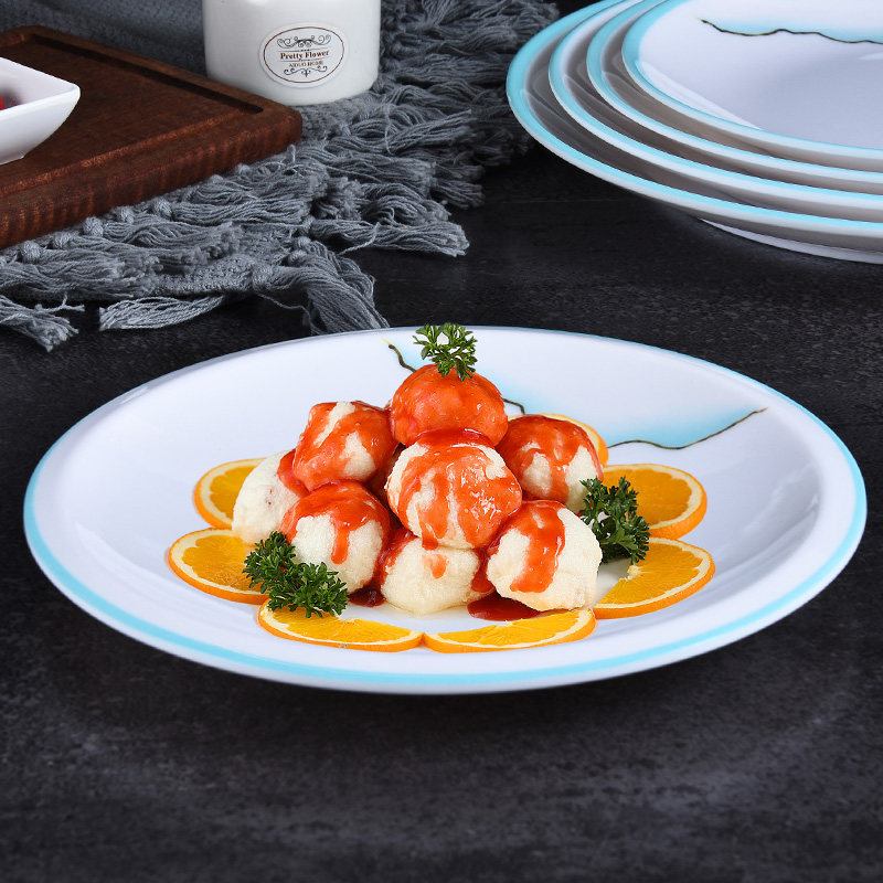 Top melamine hotel tableware plate disc plate dining room buffet plate imitation porcelain plastic dinner plate