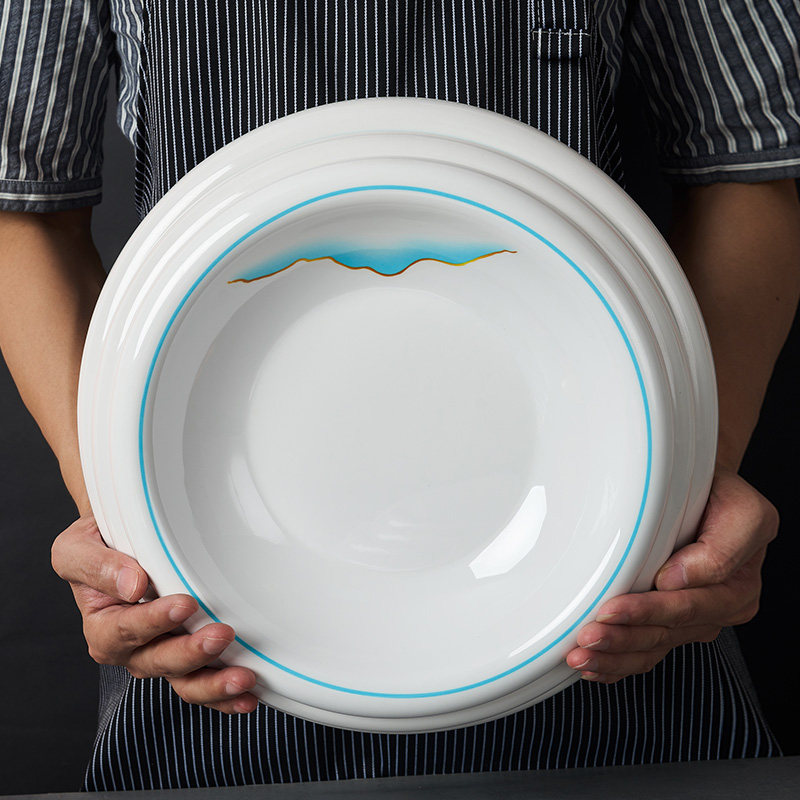 Top Lattice Melamine Plate White Plastic Disc Commercial Dining Room Hotel Round Imitation Porcelain Small Lobster Disc Hotel Plate