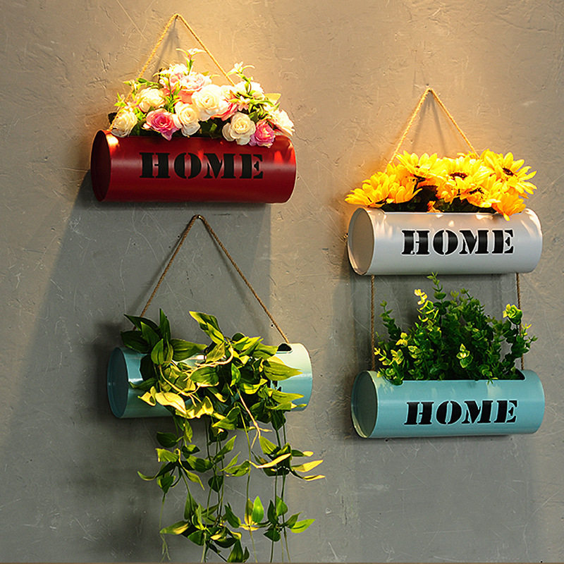 American vintage decoration wall mounted wall simulation green plant creative barbecue restaurant decoration piece hanging