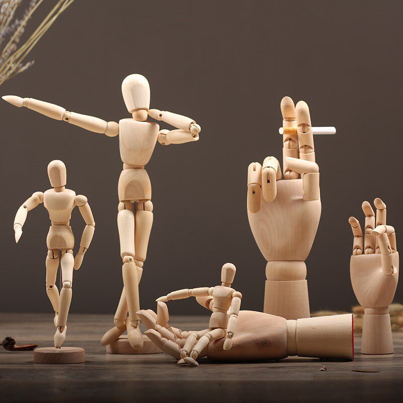 European wooden wooden joints hand placing festive giftsShoot props home desk decoration parts