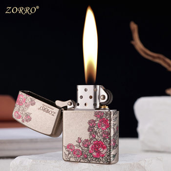 Antique Silver Rose Garden Pattern Kerosene Lighter, a High-End Gift for Your Boyfriend