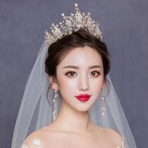 Bridal headdress crown sweet and atmospheric red tassel head flower forest simple and simple wedding dress European and American fairy beauty