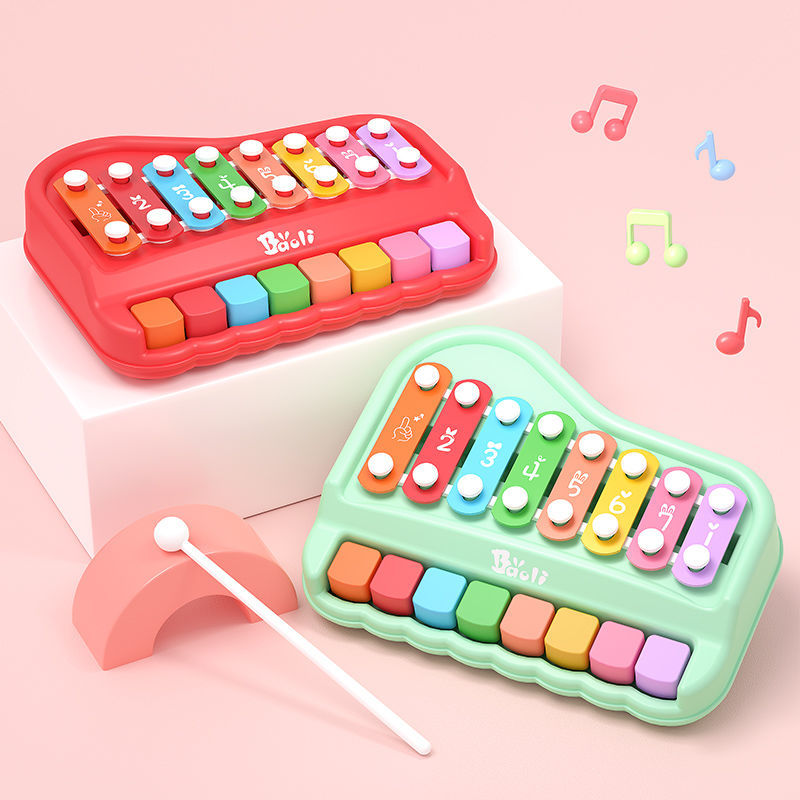 Baby Eight-sound Hanging 2 in 1 Baby Virgin Patient-Child Interactive Instrument Septuous Piano Key Festival Gift