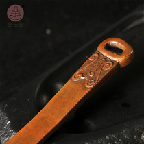 Hesanshe Paper Knife with Deer Pattern Handle Antique Bronze Study Utensils Books French Paintings Art Rice Paper Hand-cut