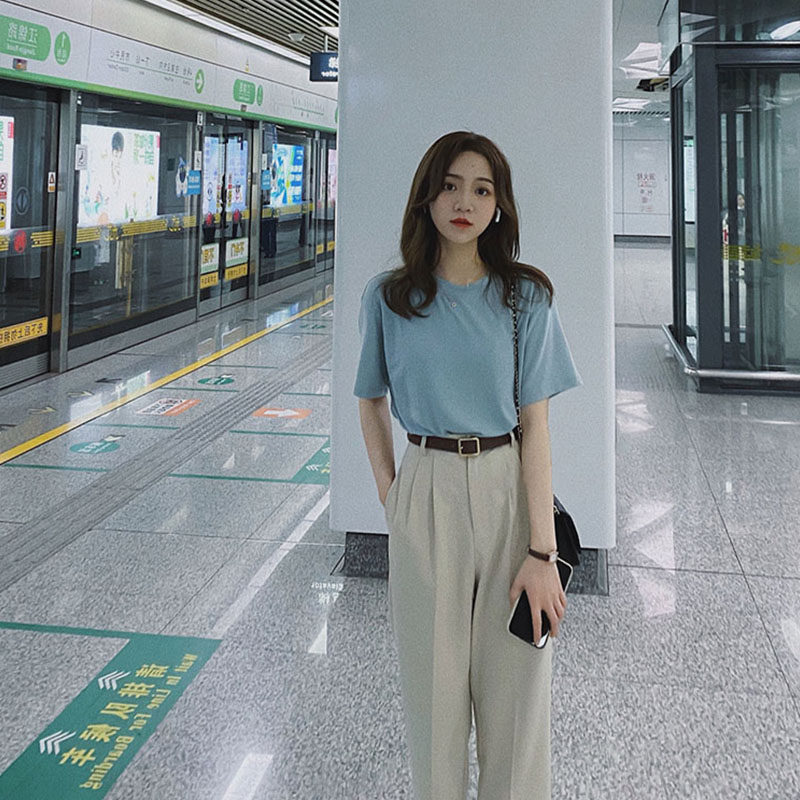 2022 autumn new salt series light cooked net red fried street fashion wide-leg pants suit two-piece suit pants temperament to reduce age