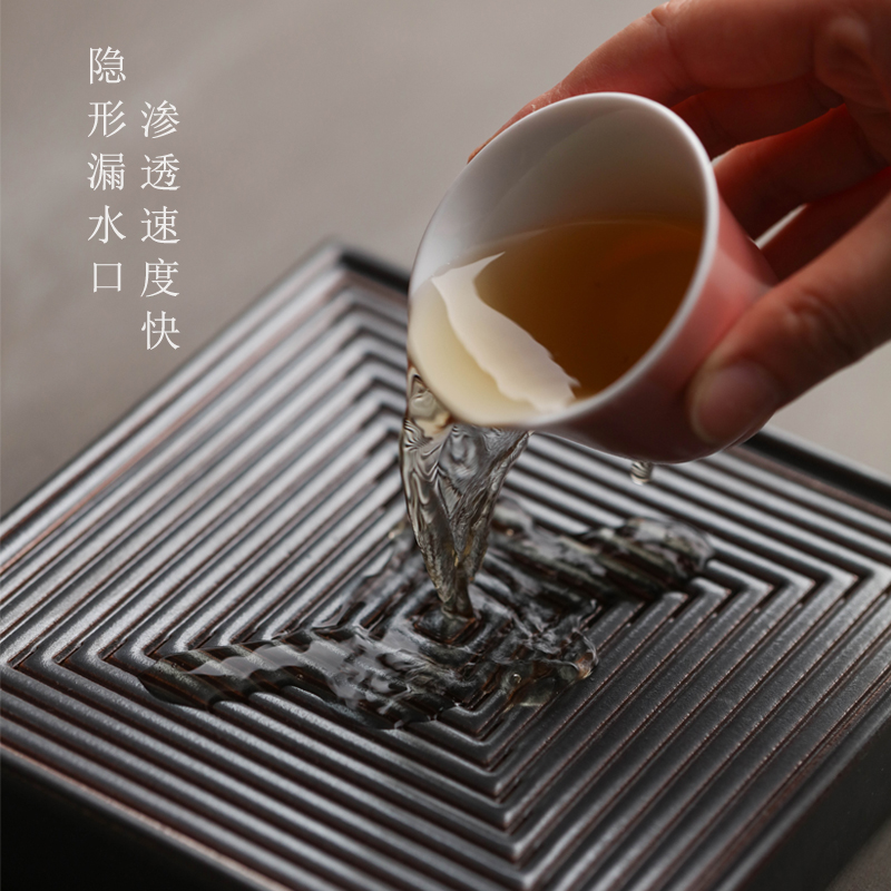 Bright product white porcelain water dry ground station square pot bearing tea sea jingdezhen kung fu tea accessories have pot pad