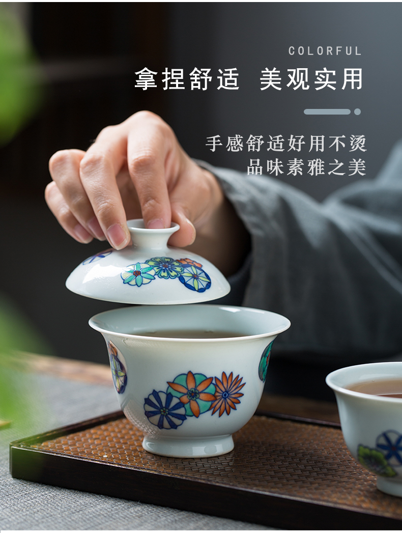 Jingdezhen blue and white color bucket only two tureen tea cups a single pure manual chenghua hand - made large hot tea bowl