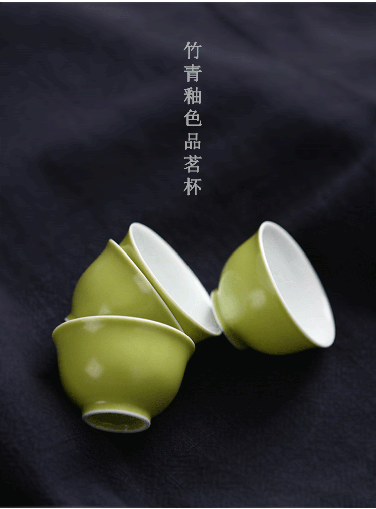 Bright to taste tea cup single jingdezhen ceramic female kung fu tea set manual Chinese style household small tea masters cup