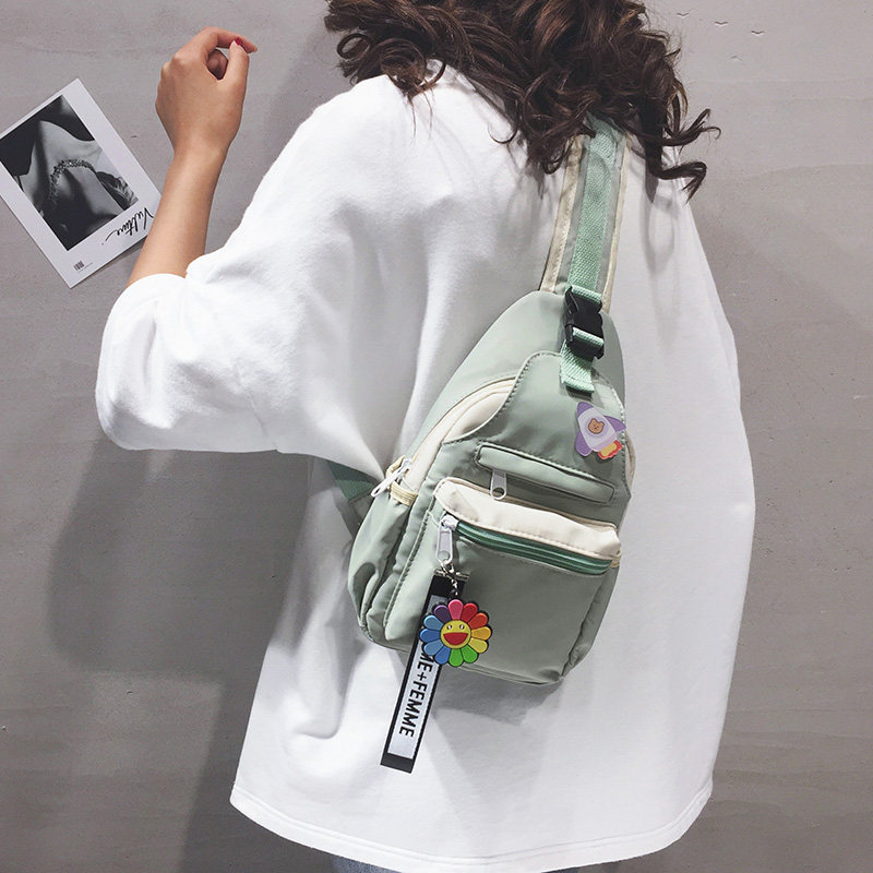 Chest bag female messenger ins tide all-match summer new bag shoulder bag canvas bag female Korean version personality style backpack