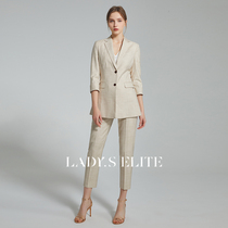 LadyS Elite Light apricot three-point sleeve commuter slim fashion high-end professional temperament suit