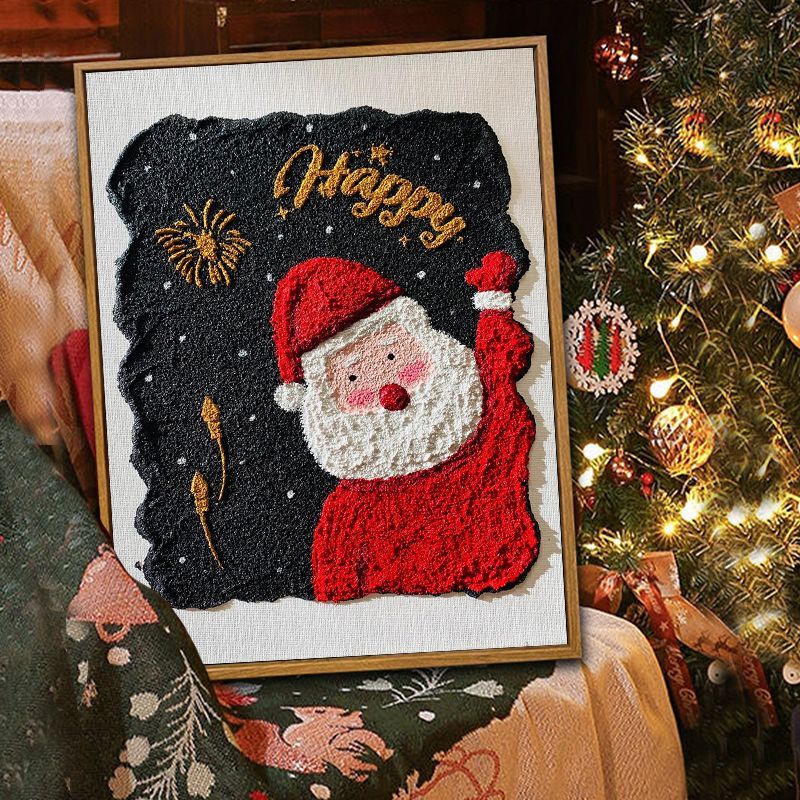Christmas Decoration Scene Setup, Christmas Tree Flat Decorative Painting, Atmosphere-Enhancing Wall Art for the Living Room, Bedroom Display Painting