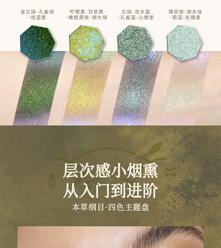 GIRLCULT 构奇四色眼影盘哑光珠光显色变色龙爆闪烟熏3.6g #60冬虫(绿棕)/日常烟熏