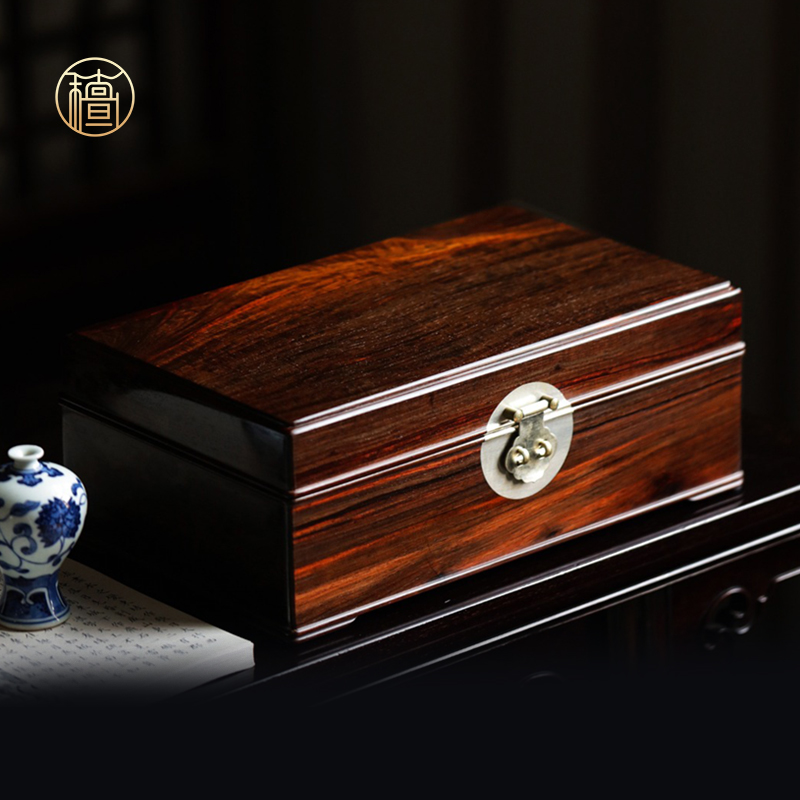 Red Wood Ornament Box Single Board Solid Wood Mortise And Upscale Large Red Acid Branches First Accessories Box Bracelet Jewelry Containing Box Wedding-Taobao