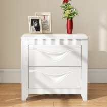 Solid Wood bedside table modern minimalist white lockers bedroom two-way cabinet mini dormitory side cabinet with wood color furniture