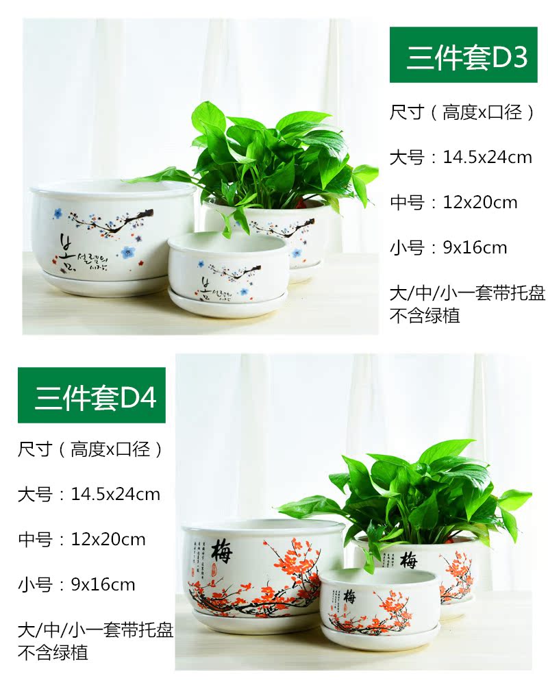 ZhuoJie fleshy flowerpot flower of bracketplant of the ceramic with extra large tray was contracted, the plants indoor household package mail