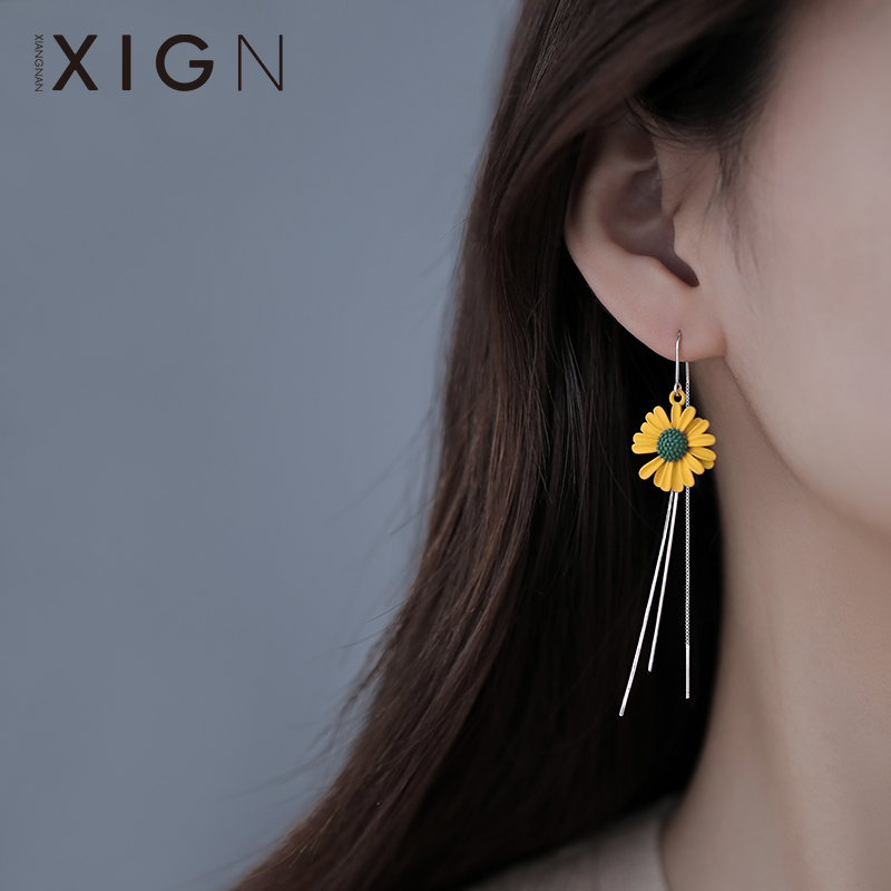 XIGN Daisy Ear Bracelet Pure Silver Ear Ring Brief Eared-in-the-ear Ears Pendant women 2021 New wave 2022