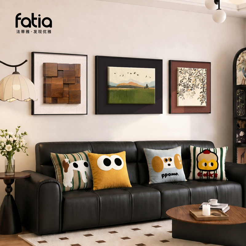 Wall Hanging Decorative Painting for Living Room 2026 New Style Sofa Background Wall Antique Style Art Landscape Three-Dimensional Mural Triptych Wall Hanging Decorative Painting for Living Room 2026 New Style Sofa Background Wall Antique Style Art Landscape Three-Dimensional Mural Triptych