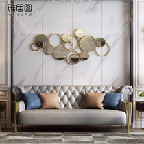 Hong Kong-style light luxury sofa background wall decoration pendant Home soft wall decoration Mirror metal decoration pendant