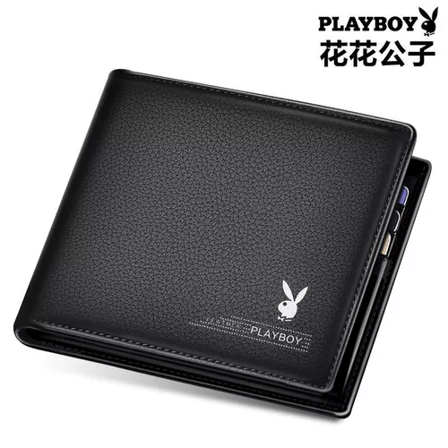 Playboy, мужской короткий бумажник, трендовый кожаный кошелек, из натуральной кожи, коллекция 2021, воловья кожа